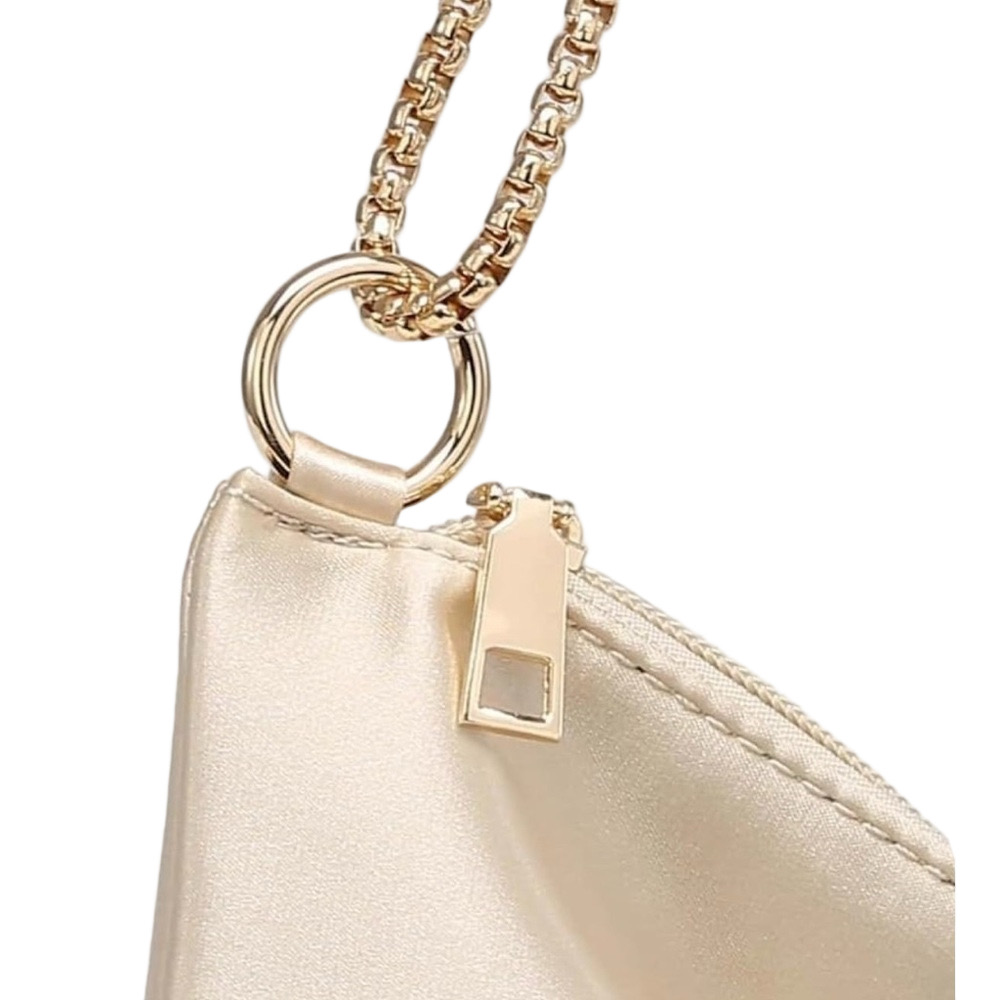 Gold Satin Shoulder Bag NWOT - Picture 4 of 10